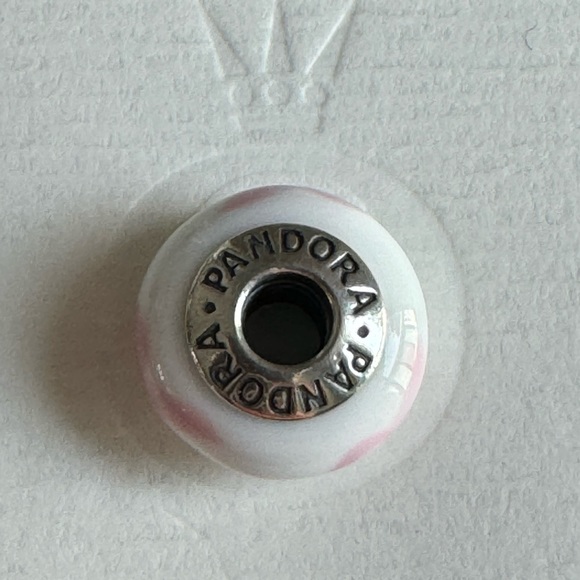 Authentic Pandora Pink Ribbon Dangle Charm - Picture 2 of 5